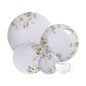 Jogo Jantar Porcelana 20 Peças Magnólia Floral Tramontina