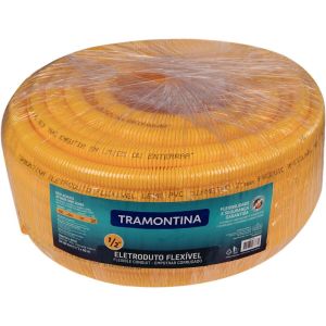 Eletroduto Corrugado 20mm 50 Metros Amarelo Tramontina