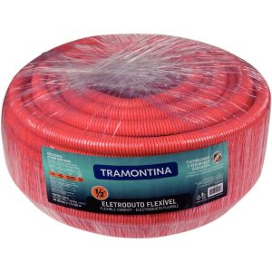 Eletroduto Corrugado 20mm 50 Metros Laranja Tramontina