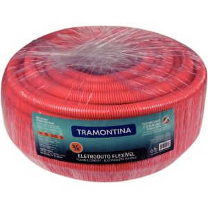 Eletroduto Corrugado 25mm 50 Metros Laranja Tramontina