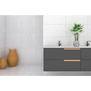 Piso Cerâmico Relevo Onda Branco Bold Brilhante 32x58 Incopisos