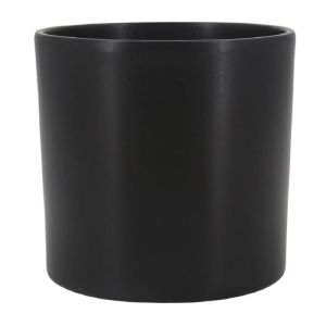 Vaso Sila Cachepo Preto Fosco Cerâmica 16x16x15cm Ts Brasil