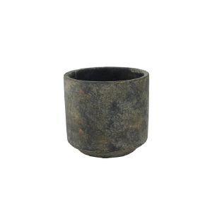 Vaso Saar Cachepo Preto Dourado 12x12x11cm TS Brasil