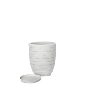 Vaso Plástico Relevo Branco 40cm Vasart