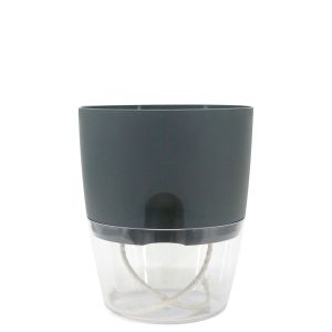 Vaso Auto irrigável Acqua Grafite 12x14cm Vasart