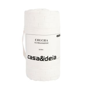 Colcha Queen 2,40m x 2,60m Ultra Off White Diagonal