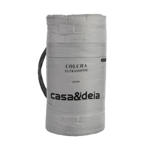 Colcha Queen 2,40m x 2,60m Ultra Cinza Diagonal