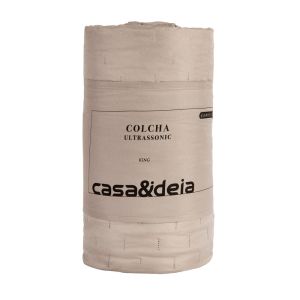 Colcha King 2,60m x 2,80m Ultra Taupe Diagonal