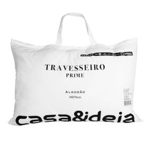 Travesseiro 50cm x 70cm Ultra Costura Dupla Branco Diagonal
