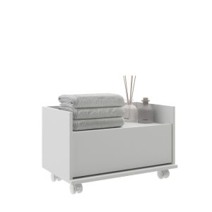 Armario para Banheiro com Rodinhas MDF/MDP Lisboa Branco 60cm Móveis Sander