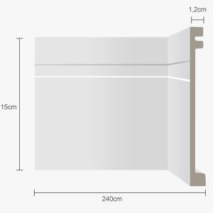 Moldura Rodapé Ecopremium Frisado Branco 2,4mx15cm Ecomex Brasil