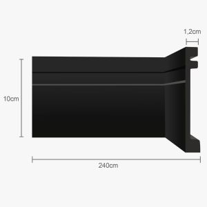 Moldura Rodapé Ecopremium Frisado Preto 2,4mx10cm Ecomex Brasil