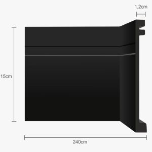 Moldura Rodapé Ecopremium Frisado Preto 2,4mx15cm Ecomex Brasil