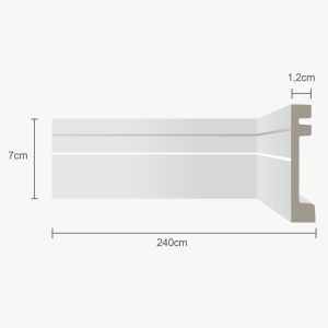 Moldura Rodapé Ecopremium Frisado Branco 2,4mx7cm Ecomex Brasil