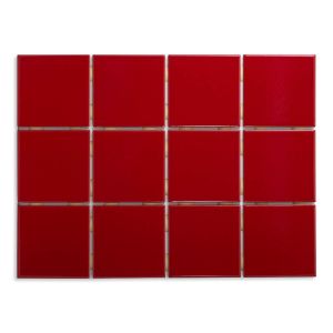 Revestimento Parede Vermelho Bold Brilhante 10x10cm Strufaldi