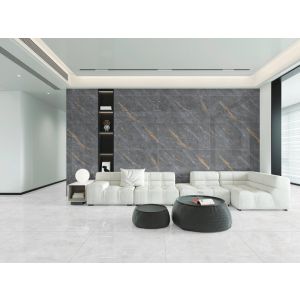 Piso Cerâmico Dommus Cinza Chumbo Retificado Polido 61x116cm Ilhabella