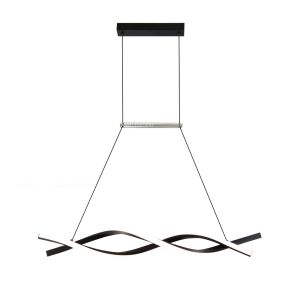 Pendente LED Wave 25W 3000K Preto Bivolt Vitralux