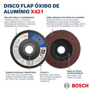 Disco Flap 115mm X421 Cinza Bosch