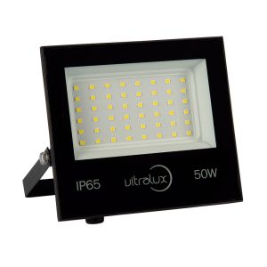 Refletor LED 50W Preto 6500K Bivolt Vitralux
