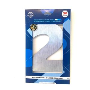 Numero Residencia 13cm Acm 2 Prata Esc Kami Acrilicos
