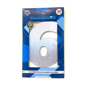 Numero Residencia 13cm Acm 6 Prata Esc Kami Acrilicos