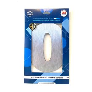 Numero Residencia 13cm Acm 0 Prata Esc Kami Acrilicos