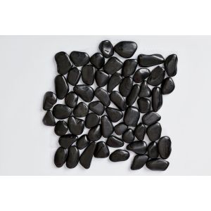 Seixo Polido Preto Brilho 30,5x30,5cm Glass Mosaic