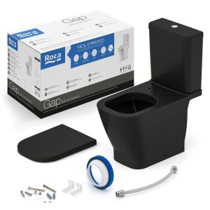 Kit Bacia Com Caixa 3l/6l Gap Black Matte Roca Louças