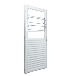 Porta de Abrir Alumínio 2,15M X 84CM R12 Basculante Standart Esquerda Branca CRV