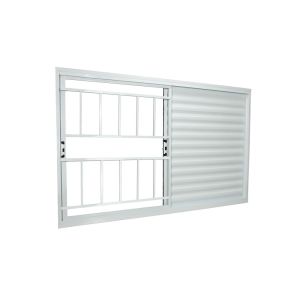 Janela Veneziana de Correr Alumínio 1,00M X 1,50M 3 Folhas Standart Branca com Grande CRV