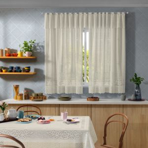 Cortina Valência Lisa Marfim 2,00x1,20m Interlar