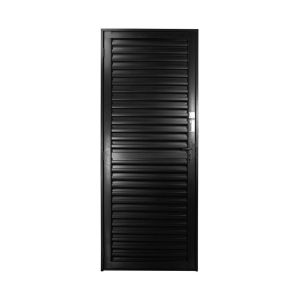 Porta de Abrir Alumínio 2,15M X 84CM R12 Laminada Veneziana Esquerda Preta CRV