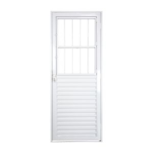 Porta de Abrir Alumínio 2,15M X 84CM R12 Postigo Standart Direita Branca CRV