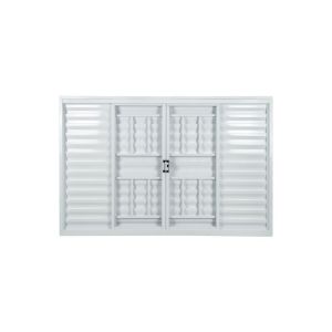 Janela Veneziana de Correr Alumínio 1,00M X 1,20M 6 Folhas Standart Branca com Grade CRV