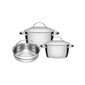 Jogo de Panelas Inox Allegra 3 peças Tramontina