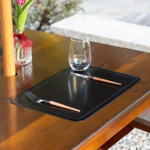 Lugar Americano 44cm X 29CM PVC Preto Copa e Cia