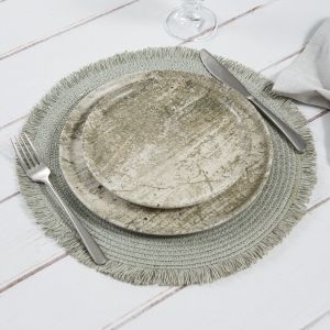 Kit Lugar Americano 38CM Lana Verde Salvia 2PCS Copa e Cia