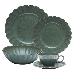 Jogo de Jantar Flora Azul 20 Peças Oxford