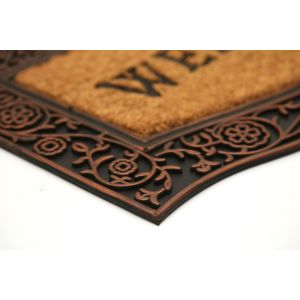 Capacho Fibra de Coco Welcome Bege 45x75cm Kapazi