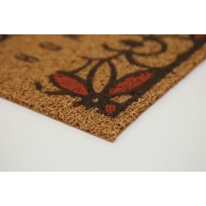 Capacho Vinil Terral Flores Bege 40x75cm Kapazi