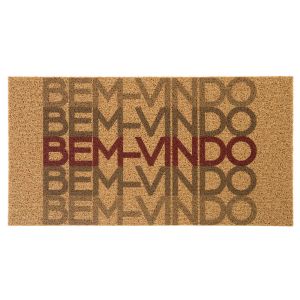 Capacho Vinil Bem-Vindo Degradê Bege 40x75cm Kapazi