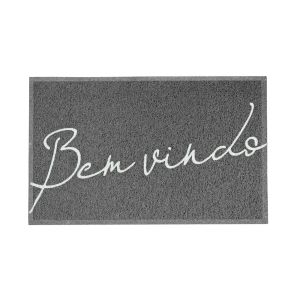 Capacho Vinil Bem-vindo Cinza 40x60cm Kapazi