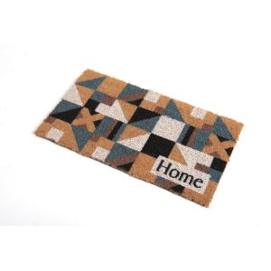 Capacho Fibra de Coco Mosaico Bege 33x60cm Kapazi