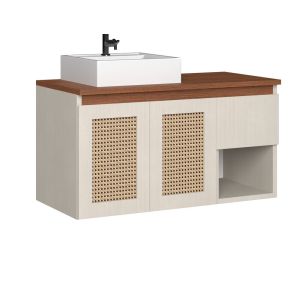 Gabinete para Banheiro 90CM Carrara Cinamomo C-Linea