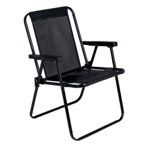 Cadeira de Praia Ferro 110kg Alta Preta Mor
