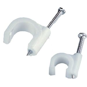 Fixador de Fio Coaxial 8mm Branco 10 Peças Bemfixa