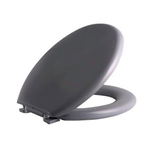 Assento Sanitário Poliéster Almofadado Convencional Cinza Astra