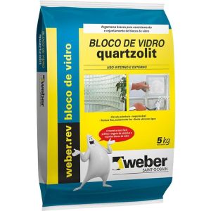 Argamassa Bloco de Vidro 5kg Branca Quartzolit