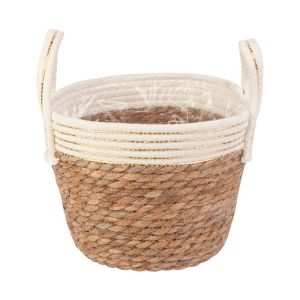 Cachepô Decorativo com Alça 20x20x17cm Natural Fascino