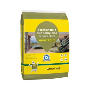 Argamassa Porcelanato e Piso sobre Piso Externo Quartzolit 20kg Cinza